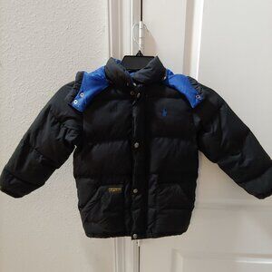 Polo Ralph Lauren little boys down jacket size 6 Black Blue
